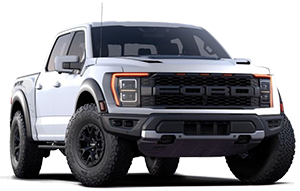 2021 Ford F-150 Raptor Model side view in white color.