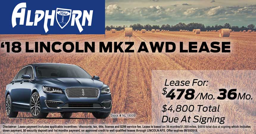 Lincoln Mkz Lease Special Alphorn Ford