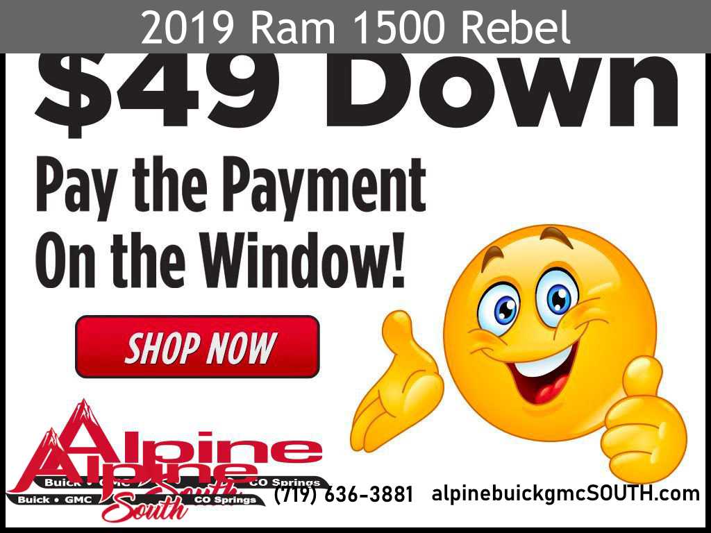 Used 2019 RAM Ram 1500 Pickup Rebel with VIN 1C6SRFLT5KN749753 for sale in Colorado Springs, CO