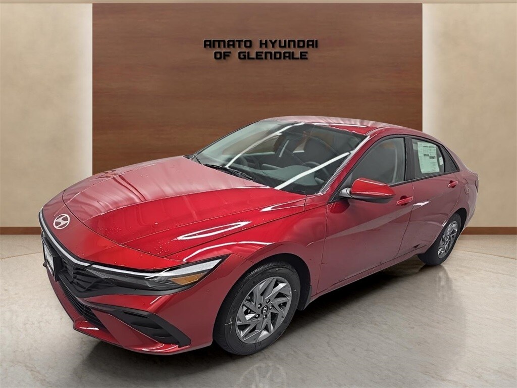 New 2026 Hyundai Elantra Hybrid Blue Sedan