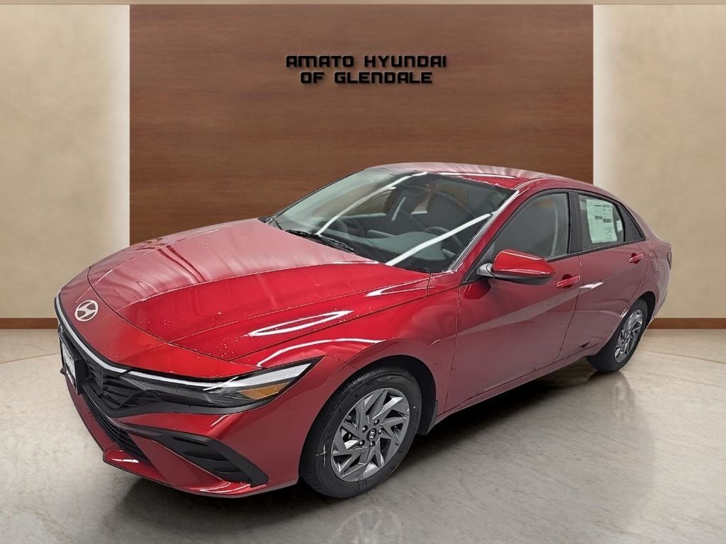 New 2026 Hyundai Elantra Hybrid Blue Sedan