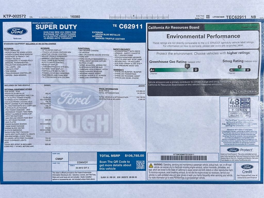Certified 2026 Ford F-350SD Platinum Truck