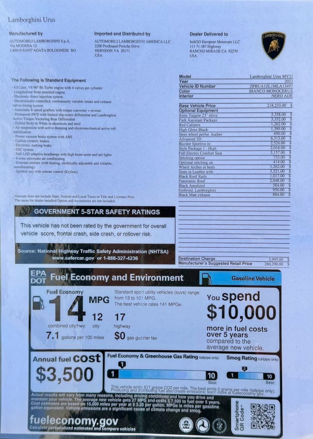 Used 2021 Lamborghini Urus SUV