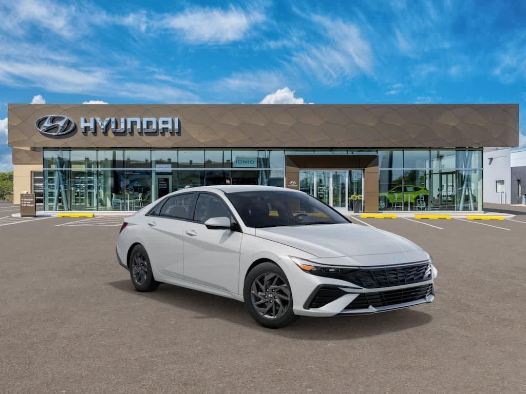 New 2025 Hyundai Elantra Hybrid Blue Sedan