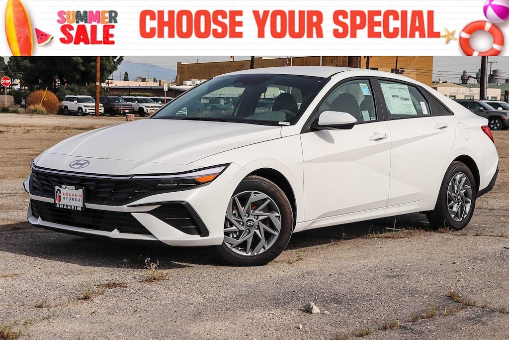 New 2026 Hyundai Elantra Hybrid Blue Sedan