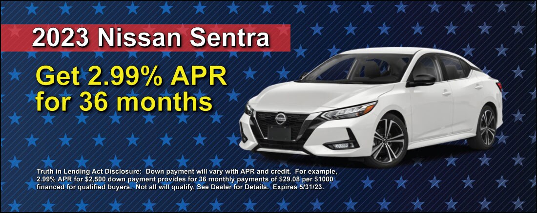 2023 Nissan Sentra - Get 2.99% APR for 36 months