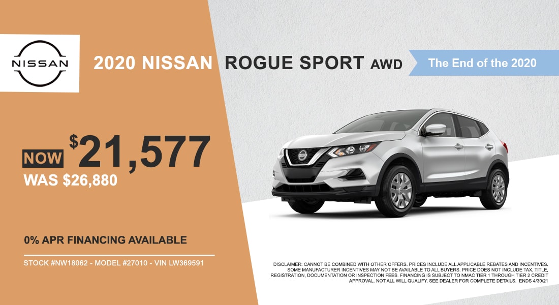 Buy a 2020 Nissan Rogue Sport for $21,577
