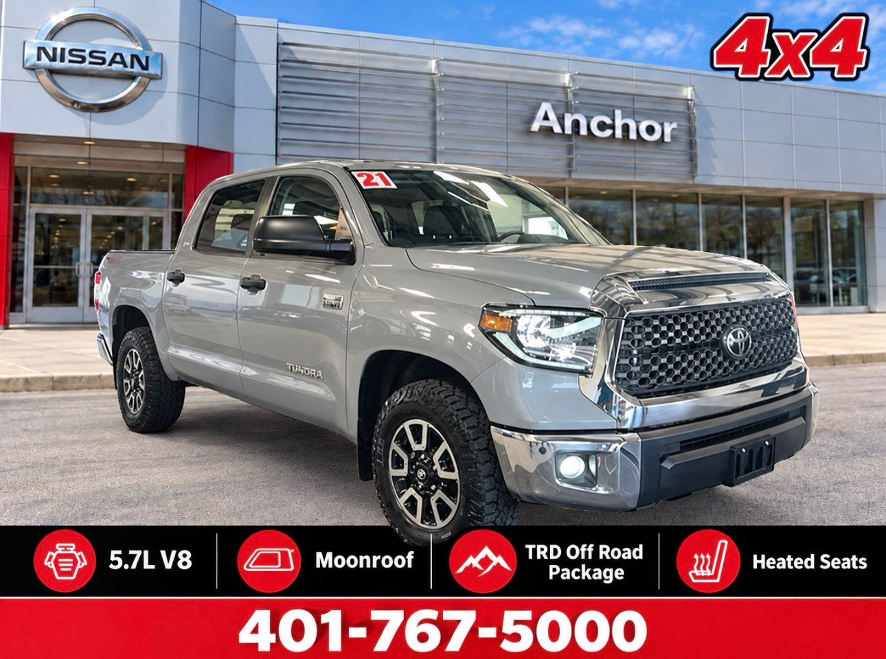 2021 Toyota Tundra SR5 TRD OFF ROAD 4X4 Truck CrewMax near Providence
