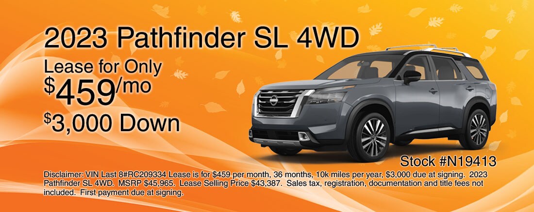 2023  Pathfinder SL AWD- Lease for $459/mo