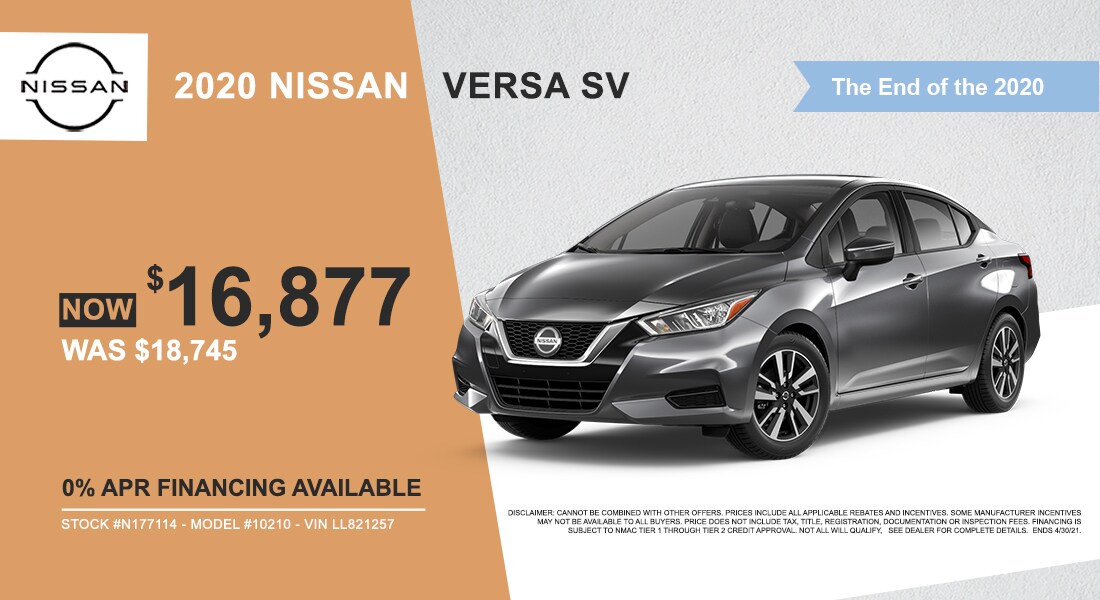 Buy a 2020 Versa for $16,877