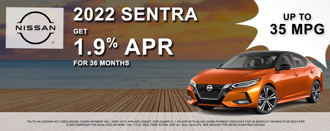 2022 Sentra - Get 1.9% APR for 36 Months