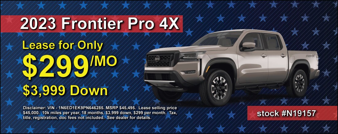 2023 Frontier Pro 4X - Lease for $299/mo