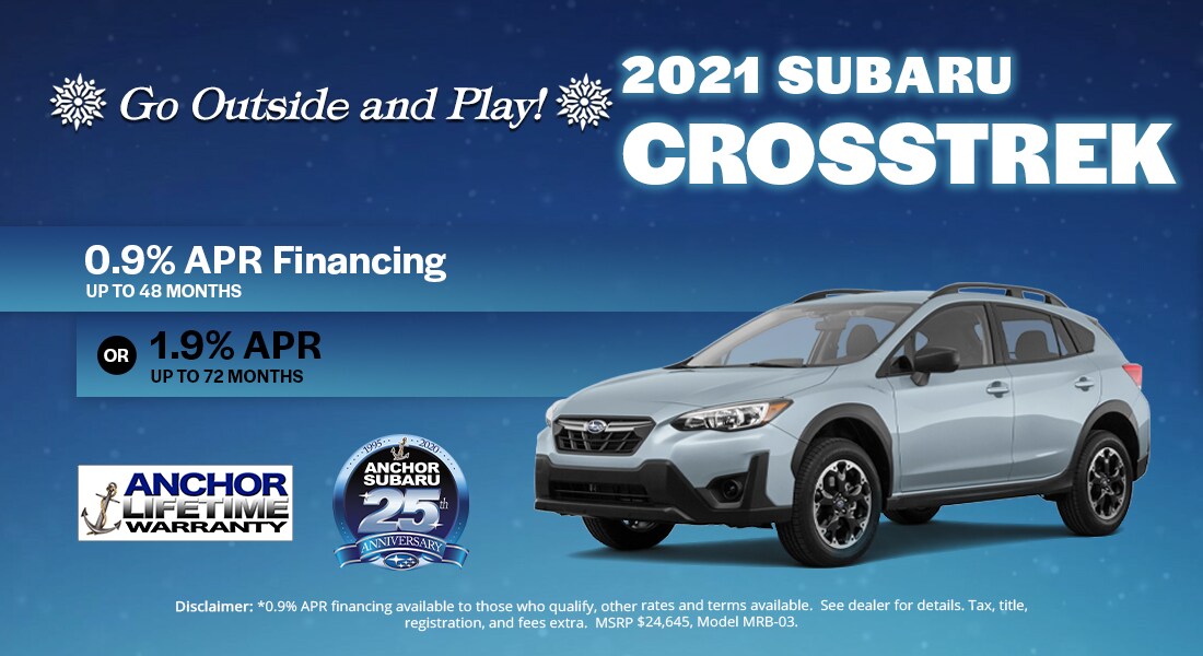 2021 Subaru Crosstrek- 0.9% APR Financing Up To 48 Months. Available OR 1.9% APR for Up To 72 Months.