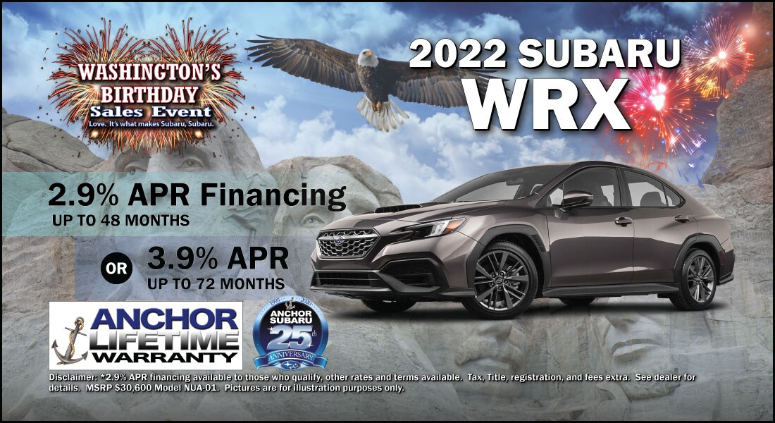 2022 Subaru WRX - 2.9% apr financing up to 48 months