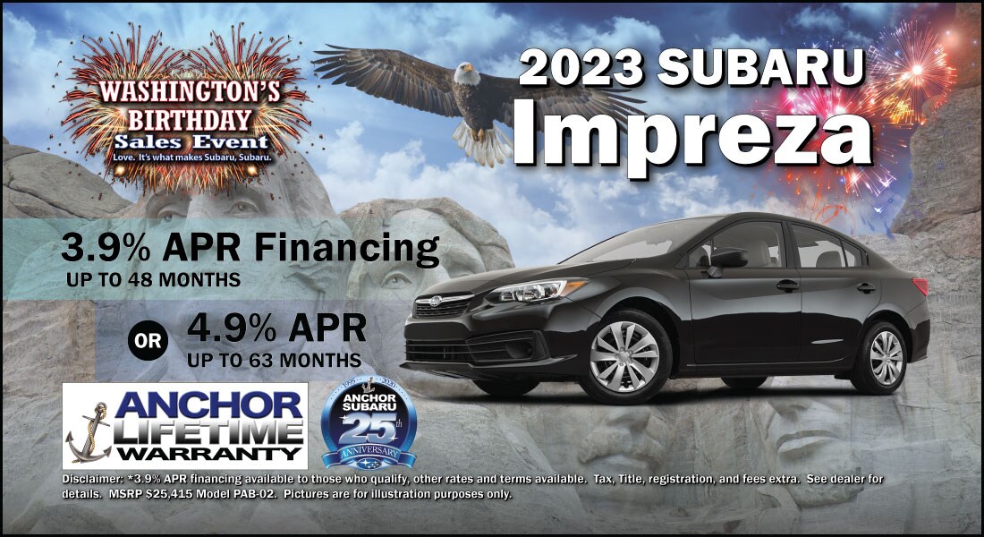 2023 Subaru Impreza - 3.9% APR Financing Available for 48 Months.