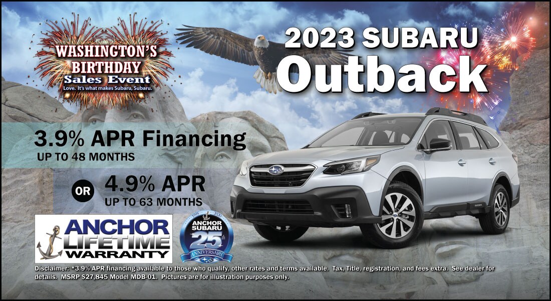 2023 Subaru Outback - 3.9% APR Financing Available for 48 Months. 
Or 4.9% APR Up To 63 Months