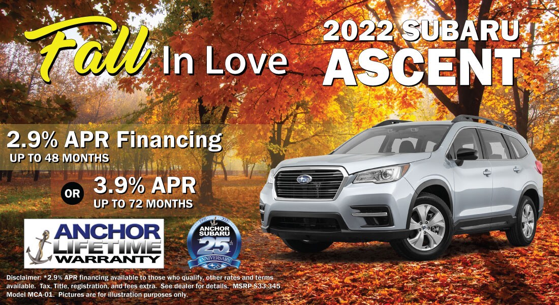 2022 Subaru Ascent - 2.9% APR Financing for 48 months