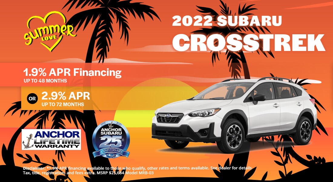 2022 Subaru Crosstrek- 1.9% APR Financing Up To 48 Months. Available OR 2.9% APR for Up To 72 Months.