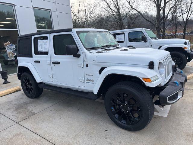 Used 2023 Jeep Wrangler 4xe Sahara 4XE with VIN 1C4JJXP60PW579518 for sale in Franklin, NC