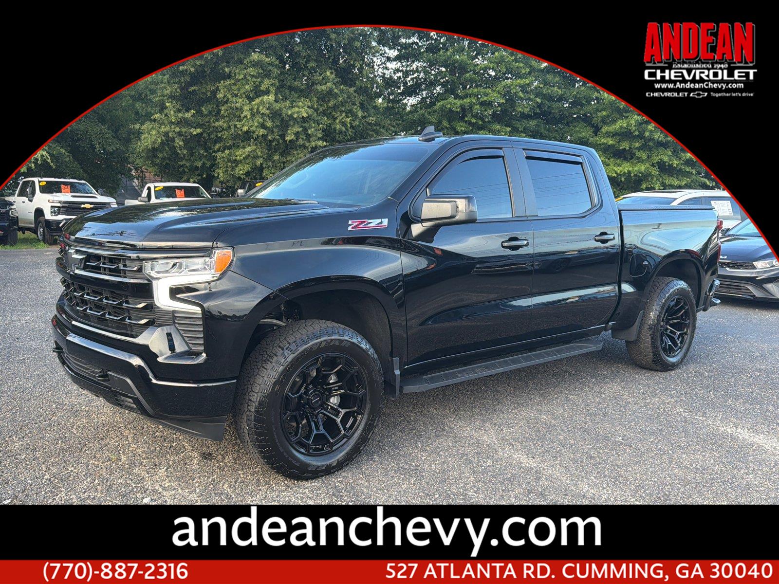 Black 2025 Chevrolet Silverado 1500 Pickup Truck Four-Wheel Drive Automatic