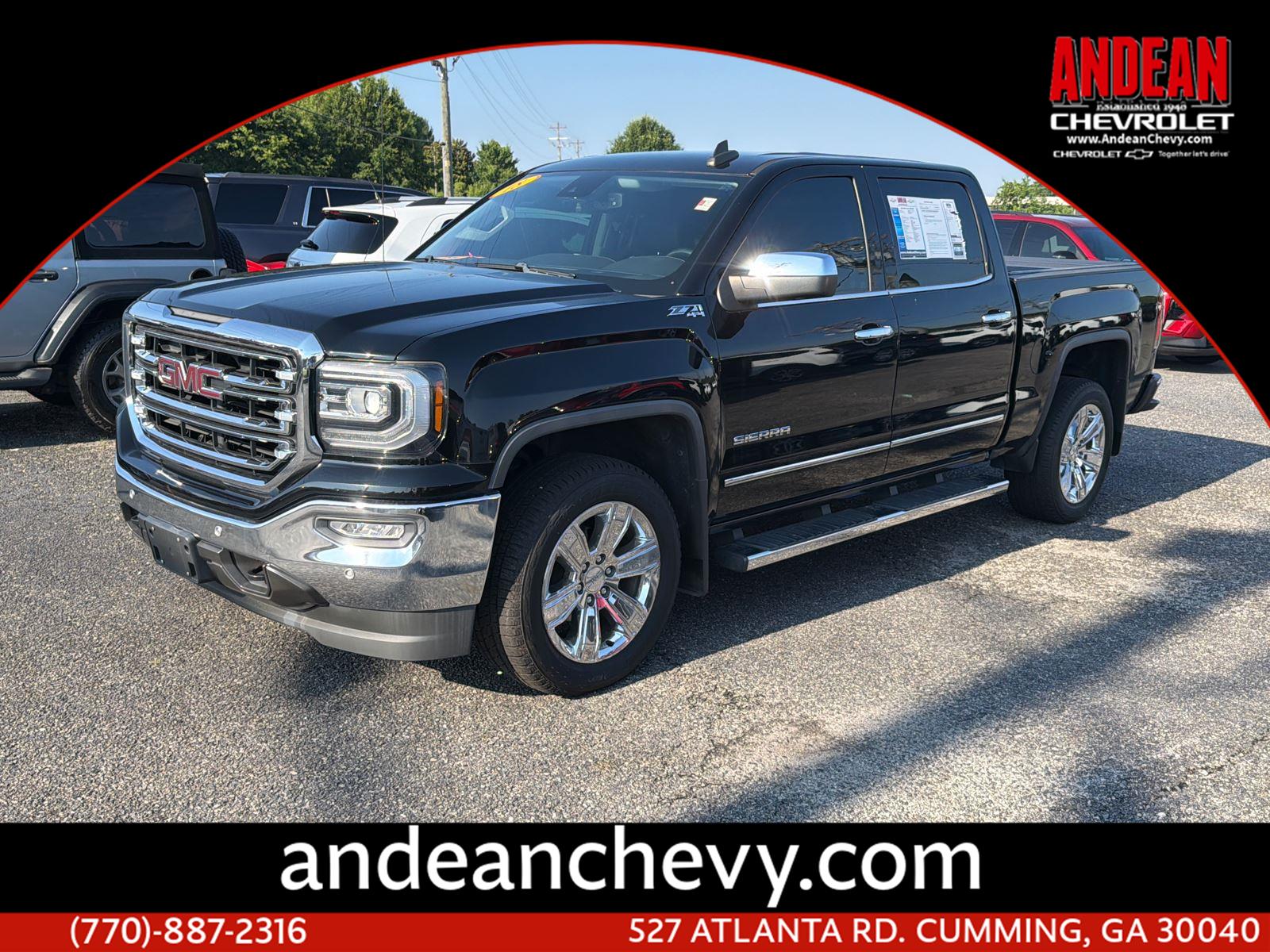 Onyx Black 2018 GMC Sierra 1500 SLT Crew Cab 4WD Pickup Truck Four-Wheel Drive Automatic