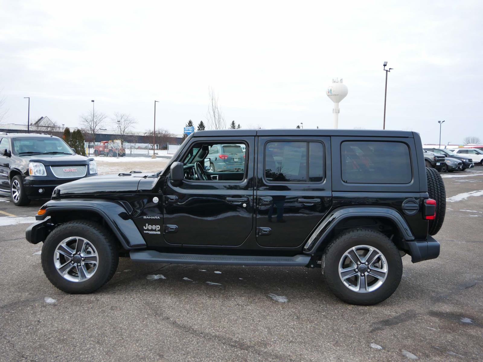 Used 2020 Jeep Wrangler Unlimited Sahara with VIN 1C4HJXEG3LW298690 for sale in Branch, Minnesota