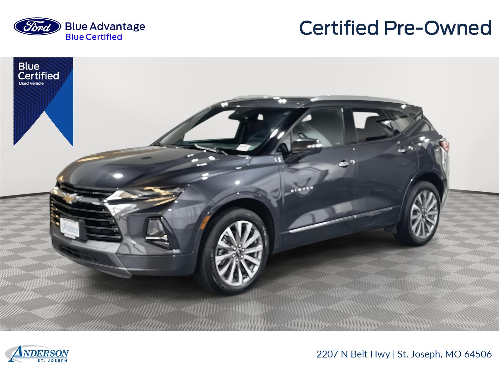 Certified 2022 Chevrolet Blazer Premier with VIN 3GNKBLR4XNS212101 for sale in Kansas City