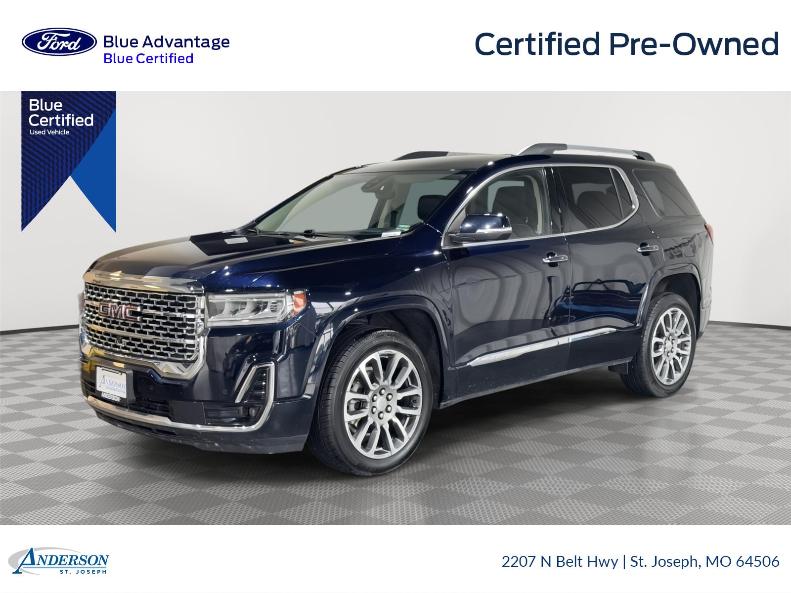 Certified 2021 GMC Acadia Denali with VIN 1GKKNXLS4MZ189323 for sale in Kansas City