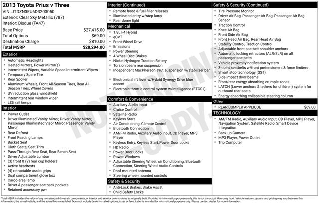 Used 2013 Toyota Prius v Three with VIN JTDZN3EU6D3203050 for sale in Annapolis, MD