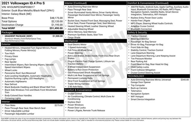Used 2021 Volkswagen ID.4 PRO S with VIN WVGUNPE2XMP058017 for sale in Annapolis, MD