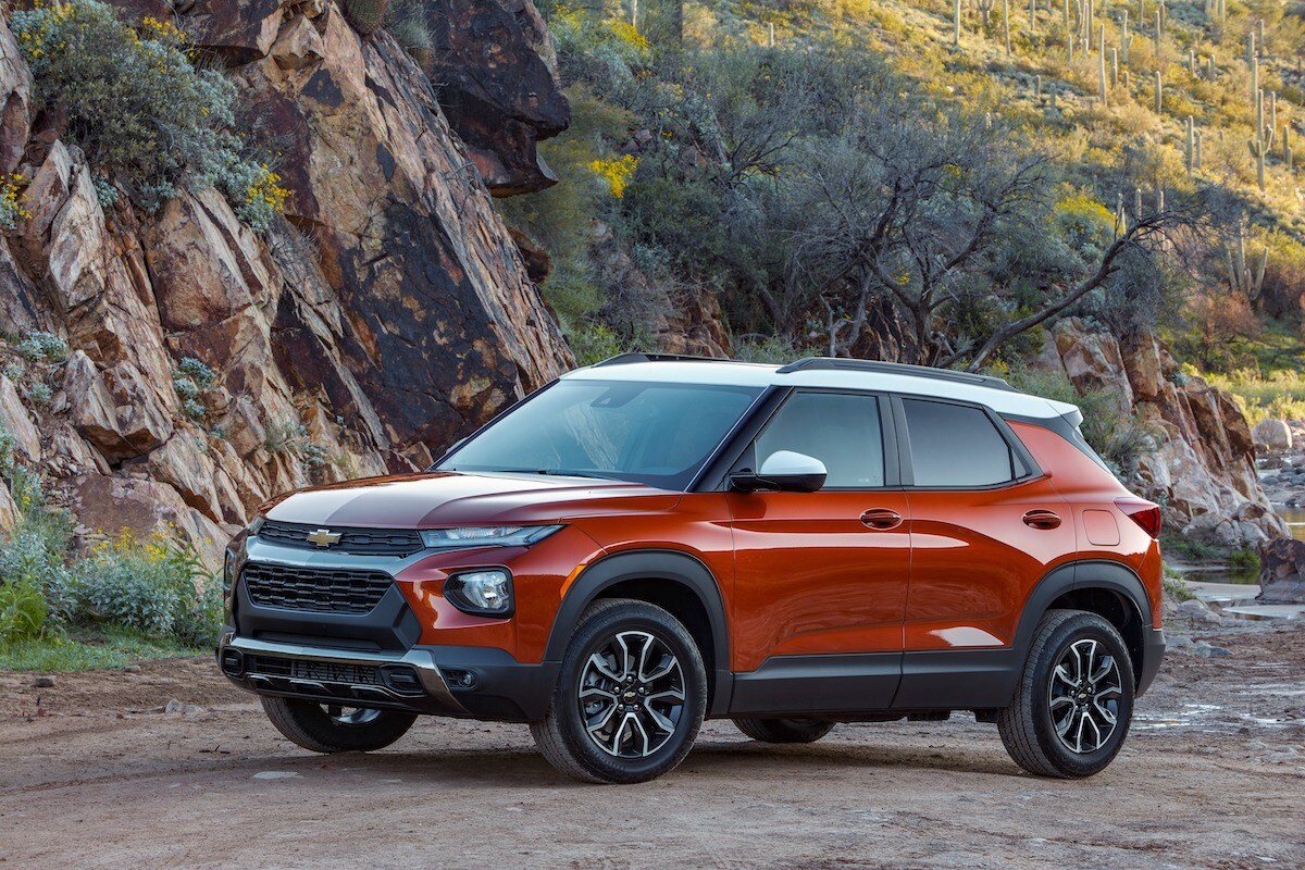 Dark orange 2023 Chevy Trailblazer parked in a scenic outdoor setting.jpeg