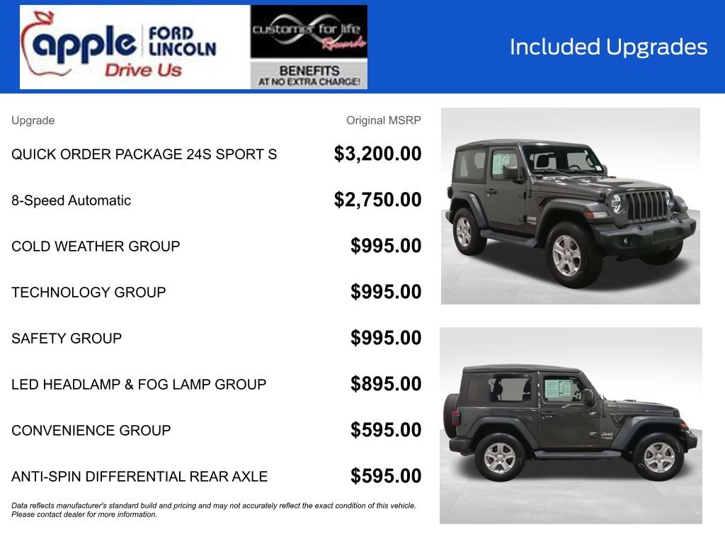 Certified 2020 Jeep Wrangler Sport S SUV