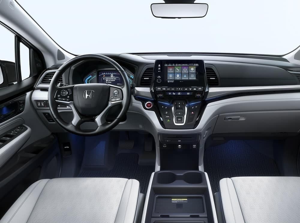 Honda Odyssey Interior view of steering wheel and dashboard.jpeg