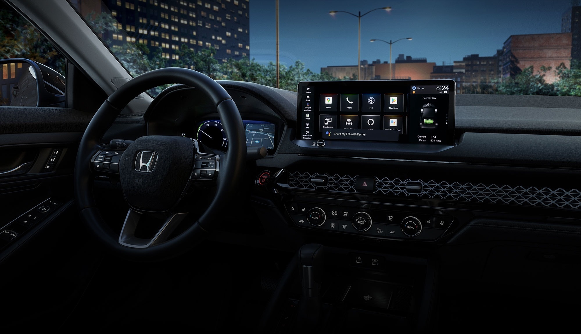 Infotainment and technology setup in a new Honda vehicle