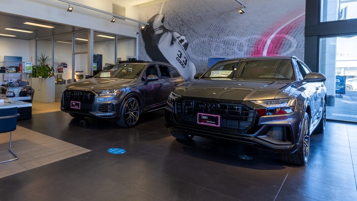 New Audi in the showroom at Audi Spokane