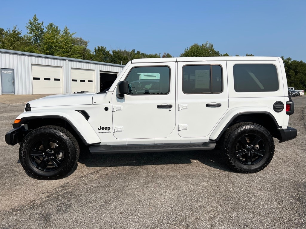 Used 2021 Jeep Wrangler Unlimited Sahara Altitude with VIN 1C4HJXEN3MW613990 for sale in Canton, IL