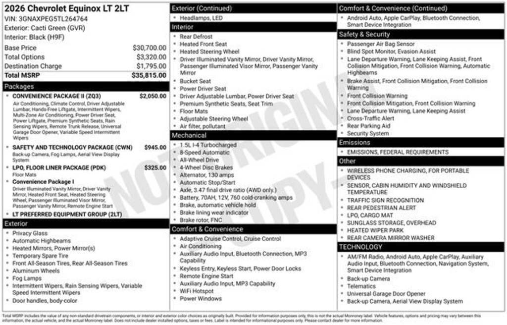 New 2026 Chevrolet Equinox LT SUV