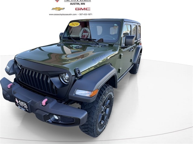 Used 2020 Jeep Wrangler Unlimited Willys with VIN 1C4HJXDGXLW325546 for sale in Austin, Minnesota