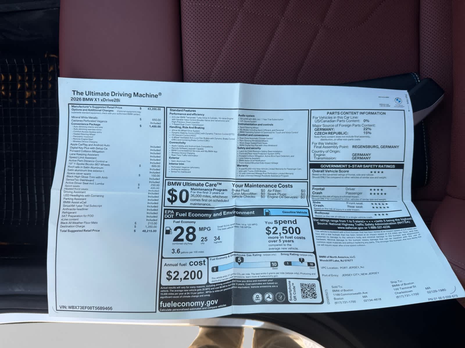 new 2026 BMW X1 car, priced at $48,215