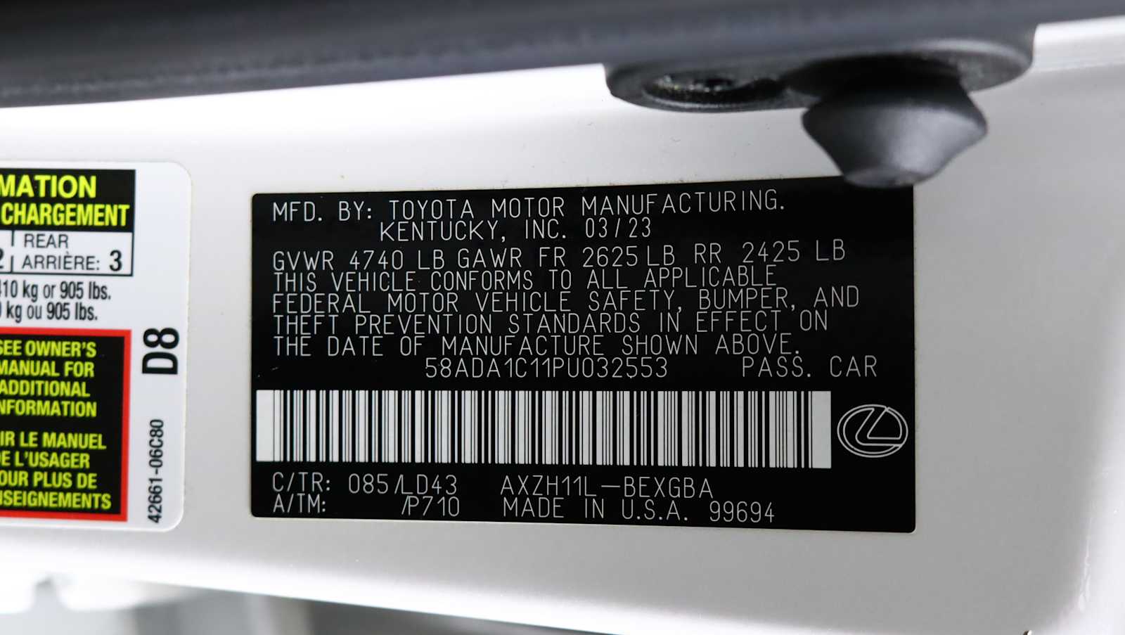 used 2023 Lexus ES 300h car, priced at $35,883