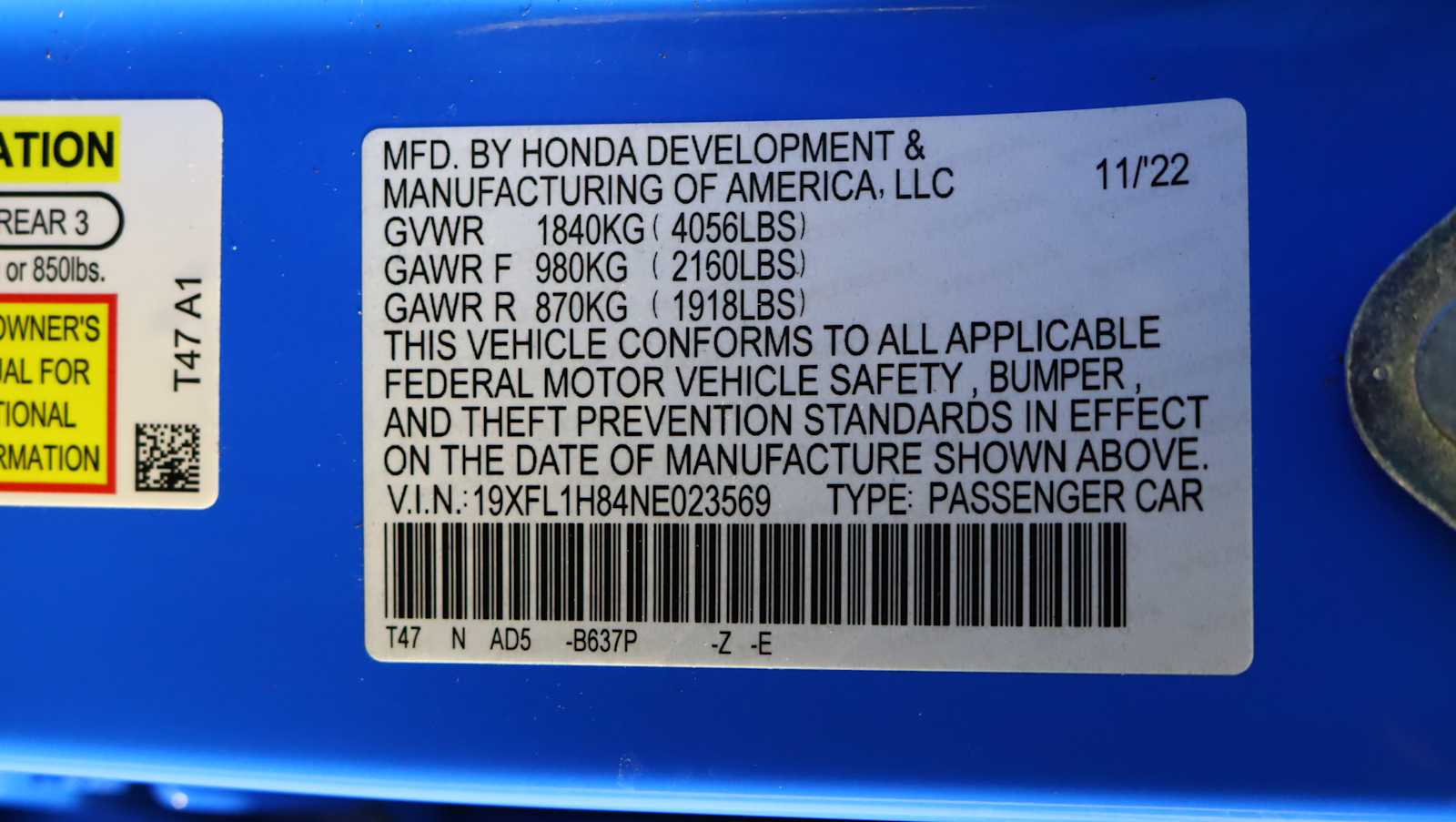 used 2022 Honda Civic car, priced at $24,896