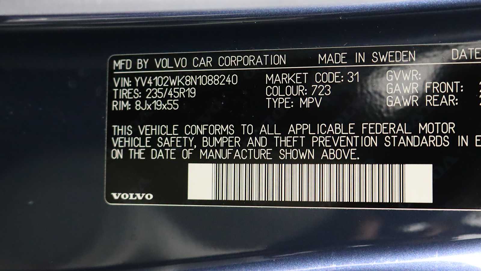 used 2022 Volvo V60 Cross Country car, priced at $31,764