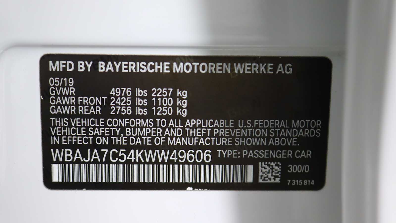 used 2019 BMW 530i car, priced at $23,728