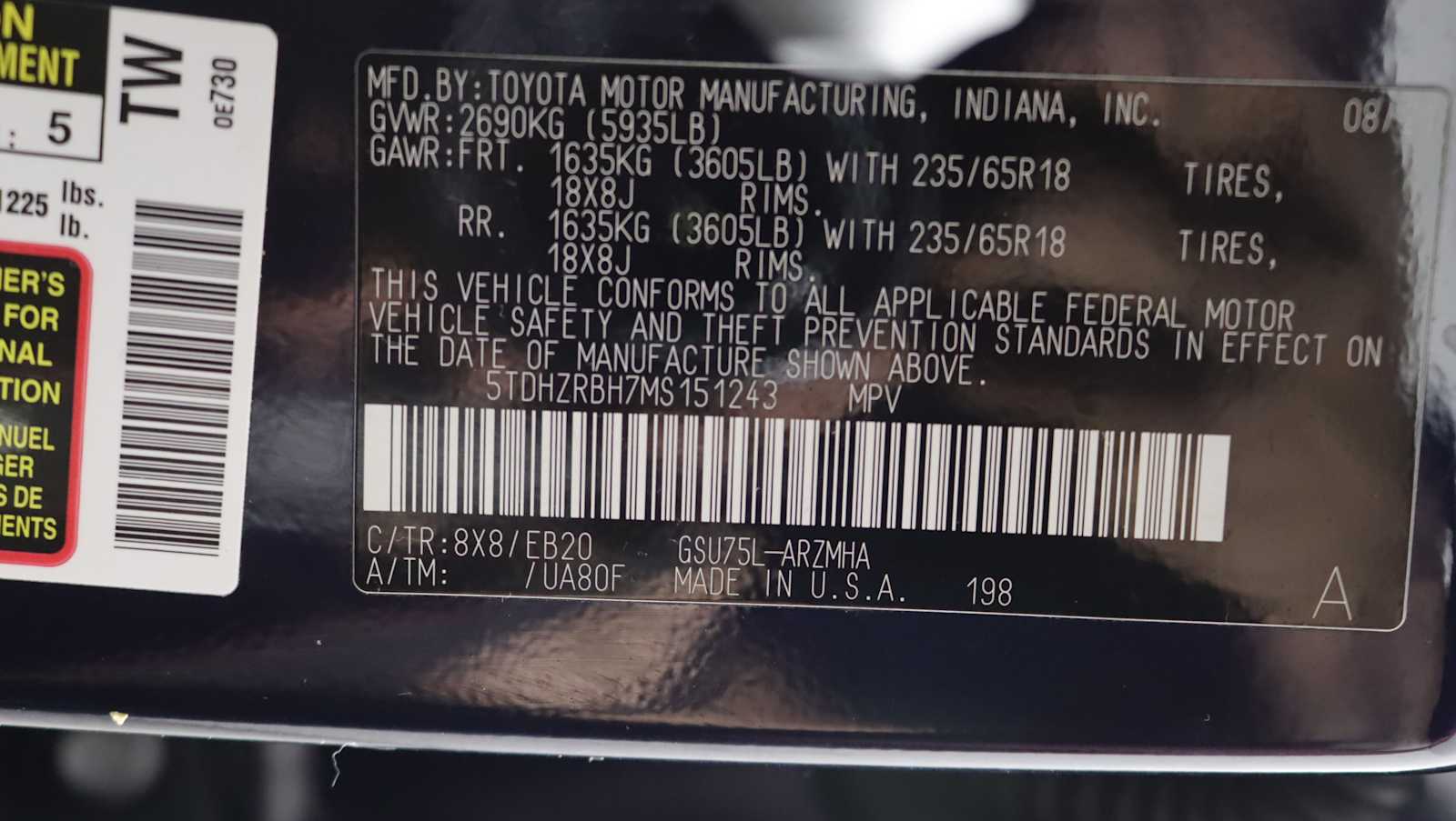 used 2021 Toyota Highlander car, priced at $32,046
