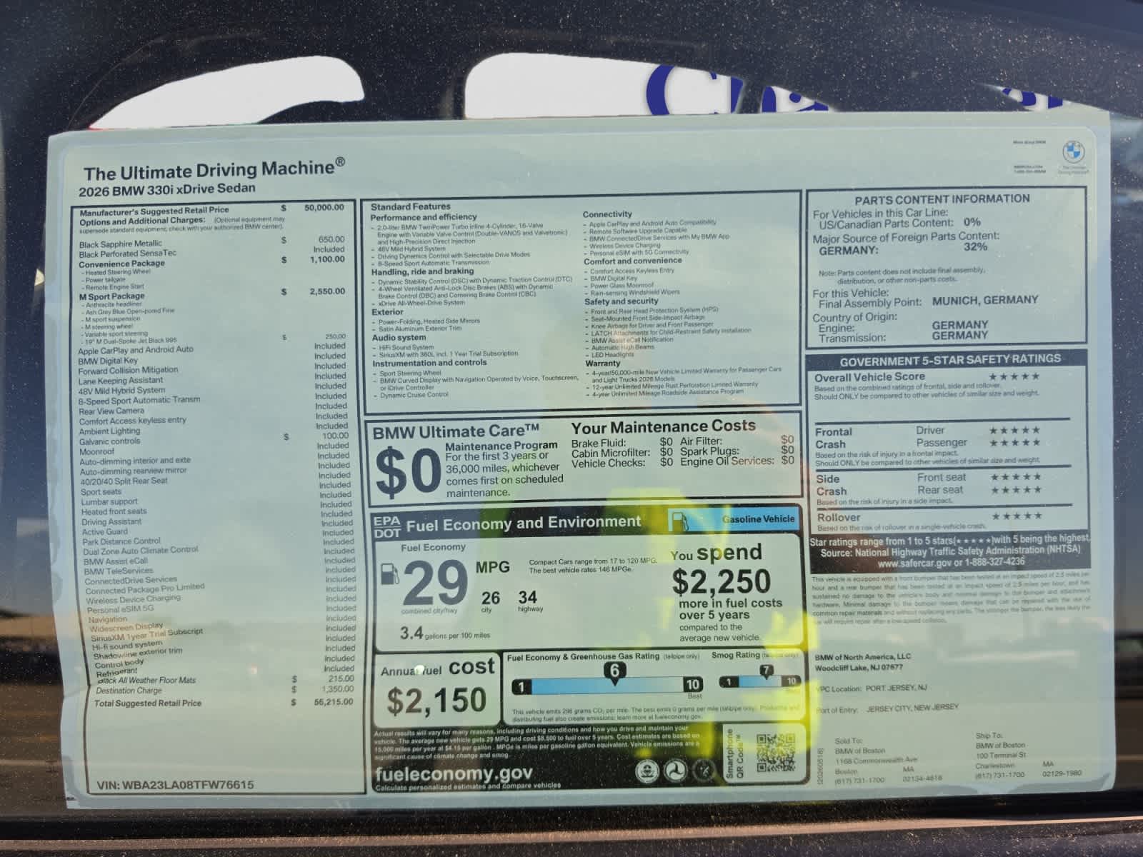 new 2026 BMW 330i car, priced at $56,215