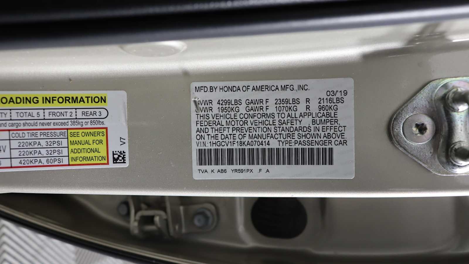 used 2019 Honda Accord car, priced at $18,582