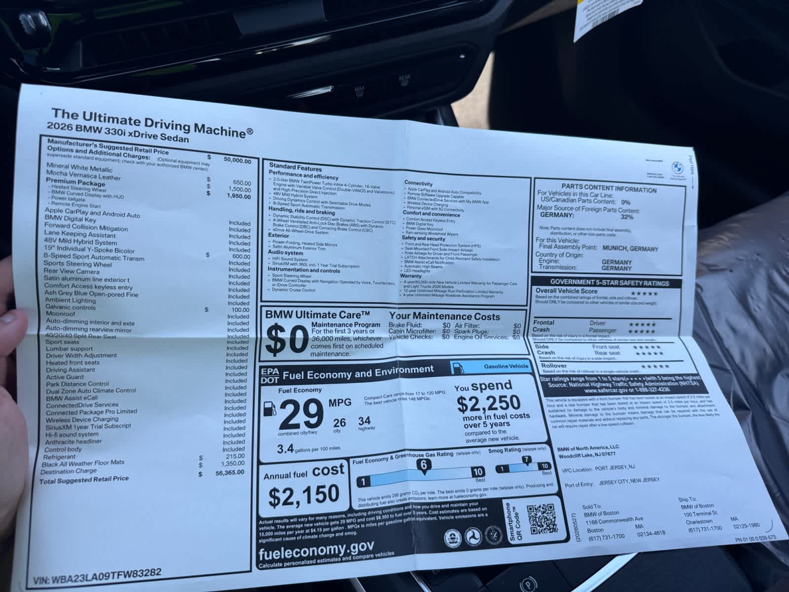 new 2026 BMW 330i car, priced at $56,365