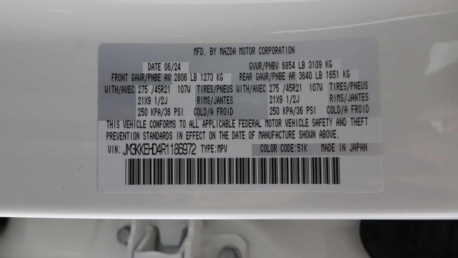 used 2024 Mazda CX-90 car, priced at $36,364