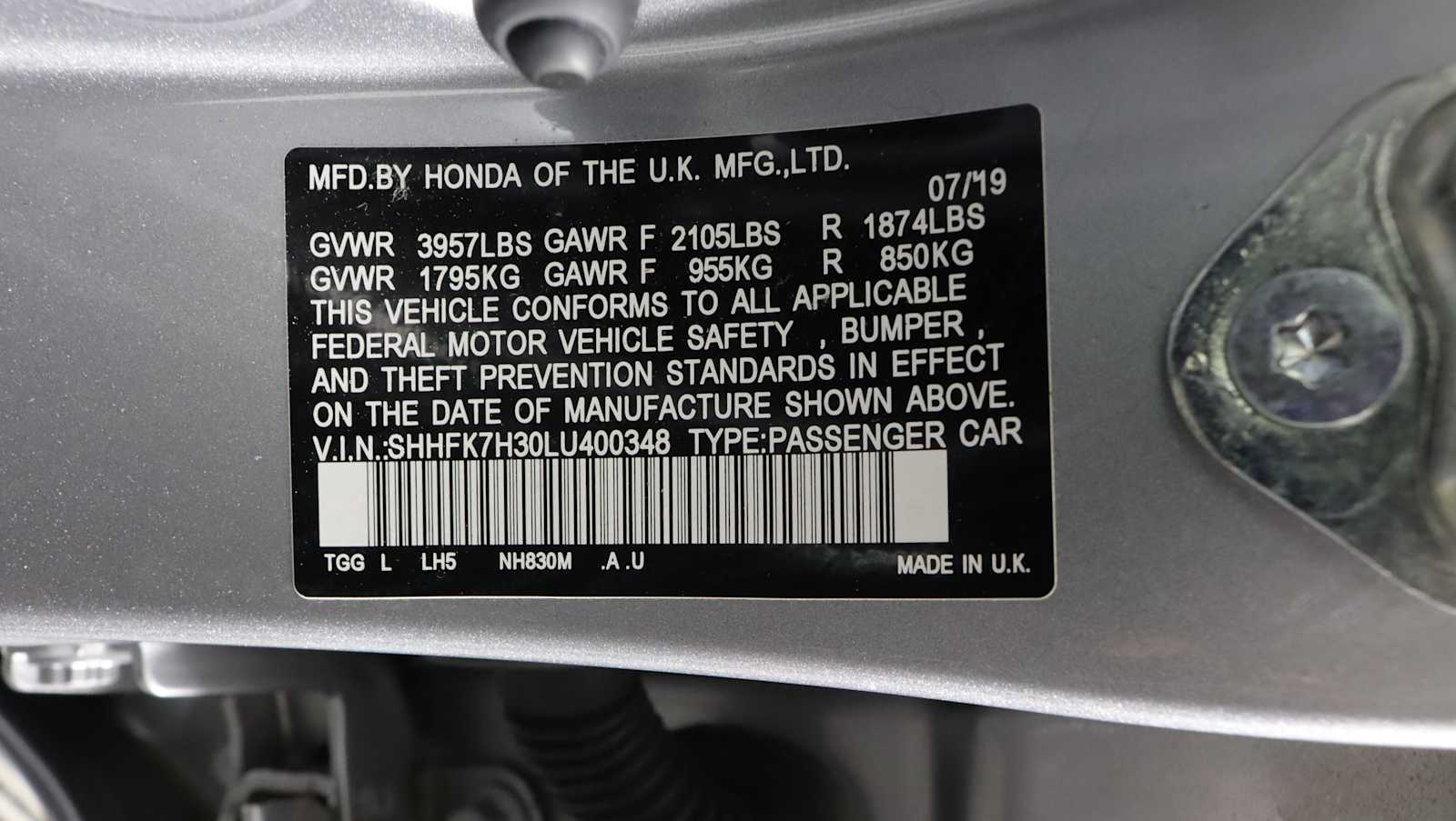used 2020 Honda Civic car, priced at $20,191