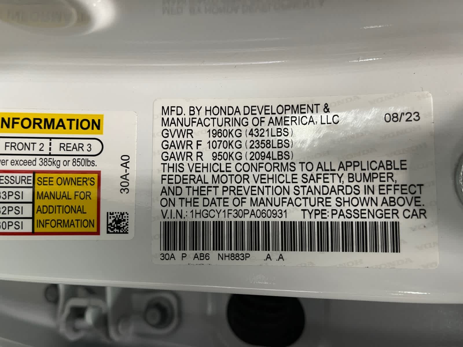 used 2023 Honda Accord car, priced at $24,797